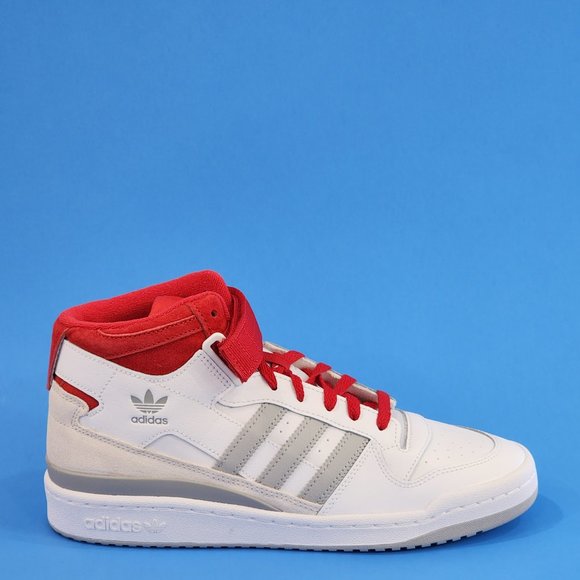 Adidas Forum Mid White/Scarlet Red/Grey Men's Athletic Sneakers FY6819 NWT - Picture 2 of 6